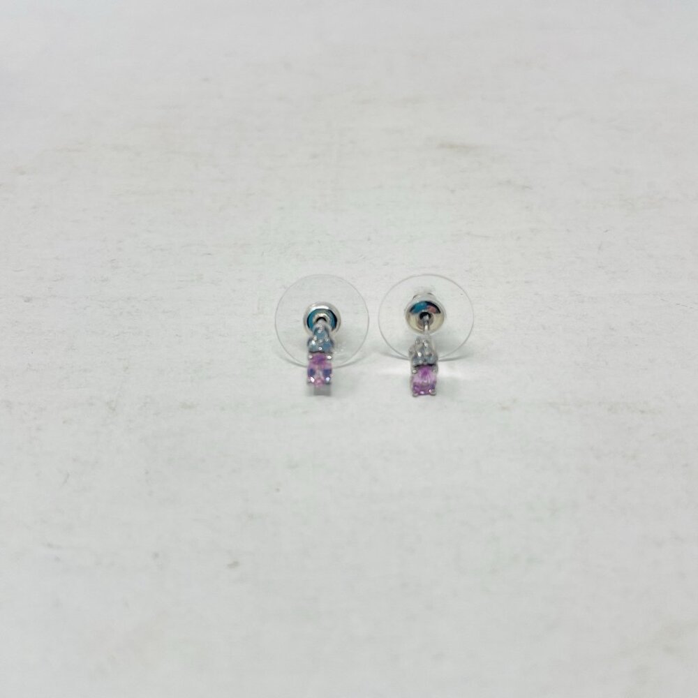 Shop LC Madagascar Pink Sapphire/Cambodian Zircon Sterling Silver Earrings 5147